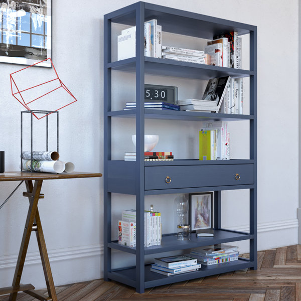 Navy Bookcase Wayfair